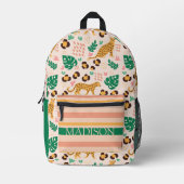 Niedlicher Individuelle Name tropischer Leoparden Bedruckter Rucksack (Vorderseite)
