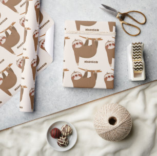 Niedlicher individuelle Name- und Farbschlitz Geschenkpapier