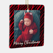 Niedlicher Individuelle Name und Foto Roter Zebra  Keramikornament (Rechts)