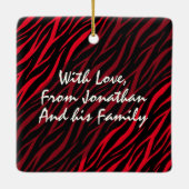 Niedlicher Individuelle Name und Foto Roter Zebra  Keramikornament (Rückseite)