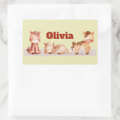 Niedlicher Individuelle Name von Pferden Rechteckiger Aufkleber (Tasche)