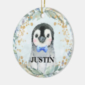 Niedlicher Individuelle Name Wasserfarbener Pingui Keramik Ornament (Links)