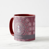 Niedlicher Individuelle Name Whimsical Pink Snowma Tasse (Vorderseite Links)