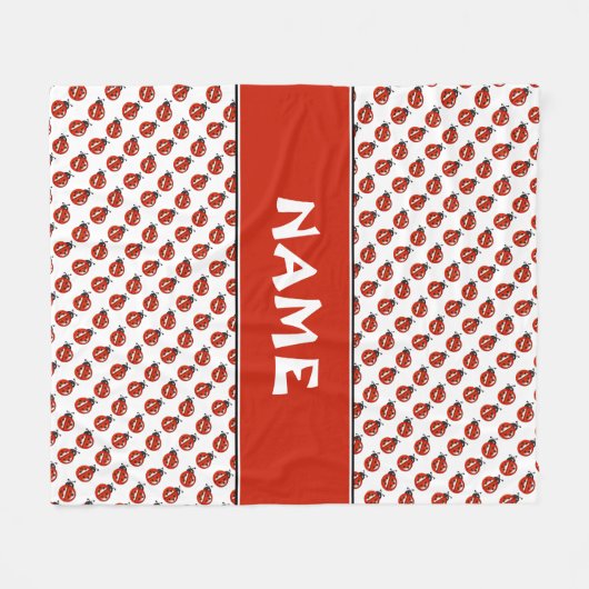 Niedlicher Individuelle Name "White & Red Ladybugs Fleecedecke (Vorderseite (Horizontal))
