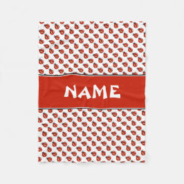 Niedlicher Individuelle Name "White & Red Ladybugs Fleecedecke
