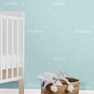 Niedlicher Individuelle Name Wörter Herz Blue Gree Tapete