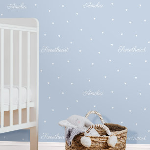 Niedlicher Individuelle Name Wörter Herz Blue Kids Tapete