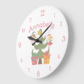 Niedlicher Individuelle Name zu Weihnachten Große Wanduhr (Winkel)