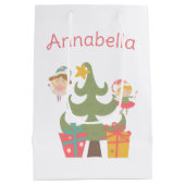 Niedlicher Individuelle Name zu Weihnachten Mittlere Geschenktüte (Rückseite)