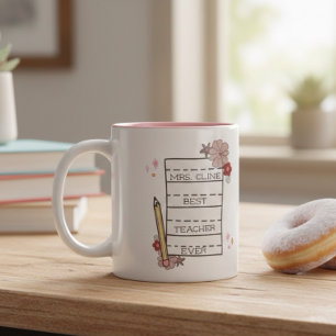 Niedlicher, individueller und bester Lehrer Zweifarbige Tasse