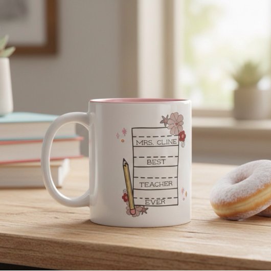 Niedlicher, individueller und bester Lehrer Zweifarbige Tasse