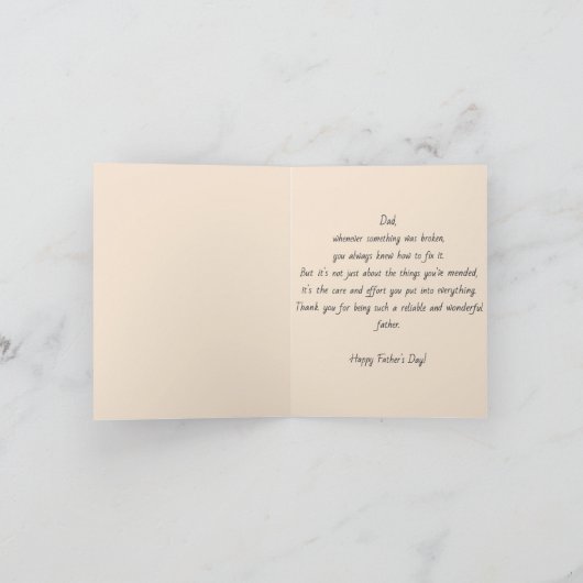 Niedlicher Ingenieur Teddy Bären Handy Vater Vater Karte (Innenseite)