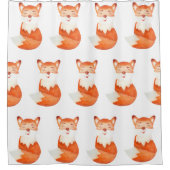 Niedlicher Ingwer Fuchs Cartoon Illustration Duschvorhang (Vorderseite)