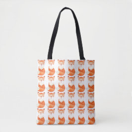Niedlicher Ingwer Fuchs Cartoon Illustration Tasche