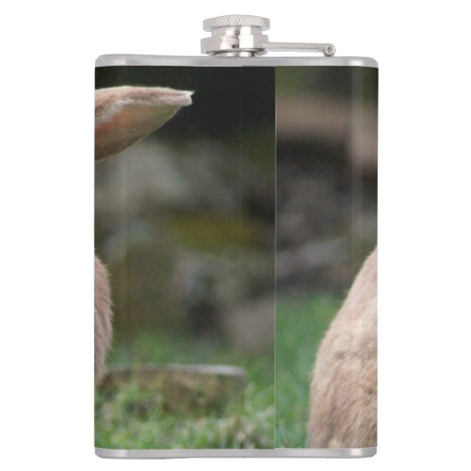 Niedlicher Ingwer mit großen Ohren Flachmann (Rückseite)