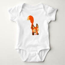 Niedlicher inquisitiver Cartoon Fox Baby Bodysuit