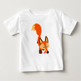Niedlicher inquisitiver Cartoon Fox Baby T - Shirt