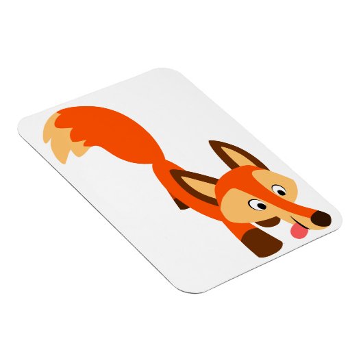 Niedlicher inquisitiver Cartoon Fox Flexible Magne Magnet (Rechte Seite)