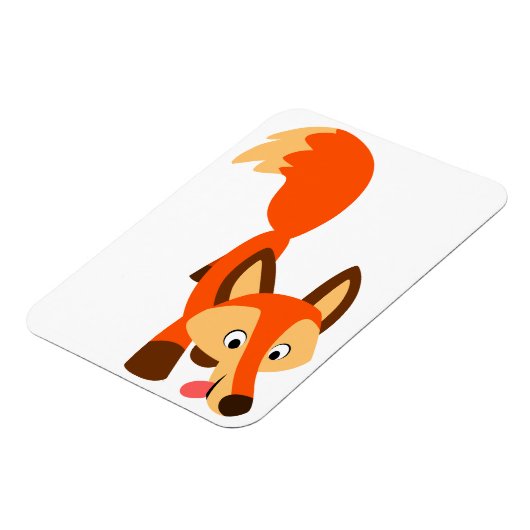 Niedlicher inquisitiver Cartoon Fox Flexible Magne Magnet (Linke Seite)