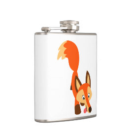 Niedlicher inquisitiver Cartoon Fox Hip Flask Flachmann