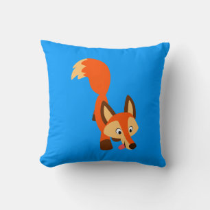 Niedlicher inquisitiver Cartoon Fox Kissen