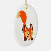 Niedlicher inquisitiver Cartoon Fox Ornament (Rechts)