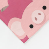 Niedlicher inquisitiver Cartoon Schweine Fleece Bl (Ecke)