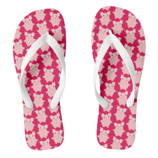 Niedlicher inquisitiver Cartoon Schweine Flip Flop Badesandalen