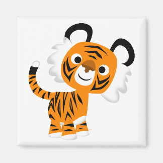 Niedlicher inquisitiver Cartoon Tiger Magnet