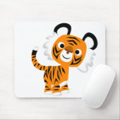 Niedlicher inquisitiver Cartoon Tiger Mousepad (Mit Mouse)