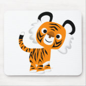 Niedlicher inquisitiver Cartoon Tiger Mousepad (Vorne)