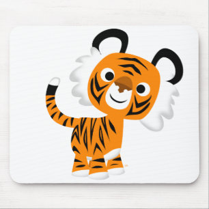 Niedlicher inquisitiver Cartoon Tiger Mousepad