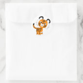 Niedlicher Inquisitiver Cartoon Tiger Sticker (Tasche)