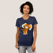 Niedlicher inquisitiver Cartoon Tiger Women T - Sh T-Shirt (Vorne ganz)