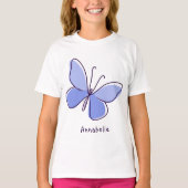 Niedlicher Insektenschmetterling in blauem Violett T-Shirt (Vorderseite)