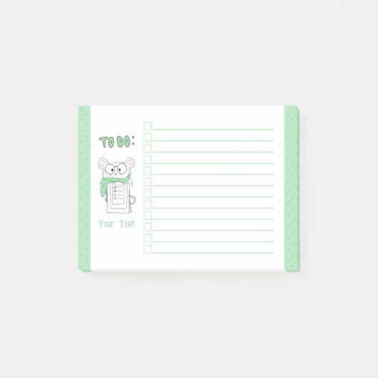 Niedlicher intelligenter Hamster - Grüne Post-It-N Post-it Klebezettel (Vorderseite)