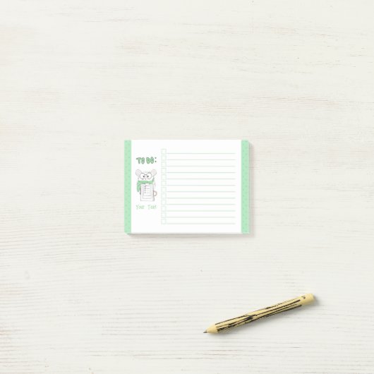 Niedlicher intelligenter Hamster - Grüne Post-It-N Post-it Klebezettel (Auf Schreibtisch)