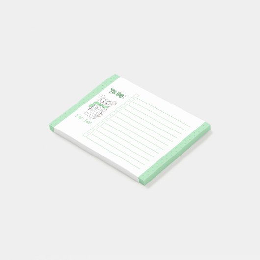 Niedlicher intelligenter Hamster - Grüne Post-It-N Post-it Klebezettel (angewinkelt)