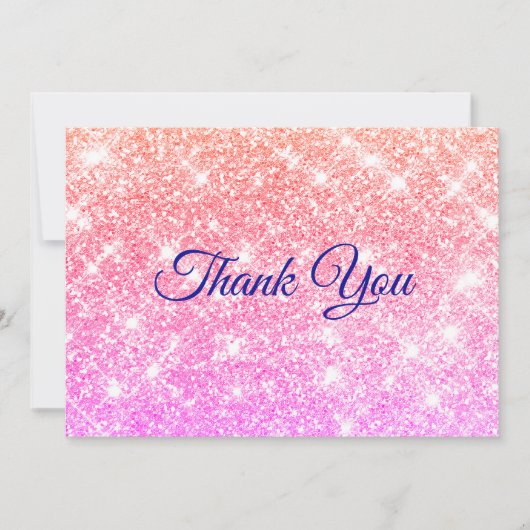 Niedlicher iridescent ombre Imitate Glitzer Dankeskarte (Vorderseite)
