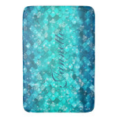 Niedlicher Iridescent Türkise Mermaid Imitate Glit Badematte (Vorderseite Vertikal)