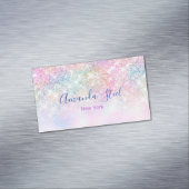 Niedlicher iridescent unicorn ombre Glitzer Magnetische Visitenkarte (Beispiel)