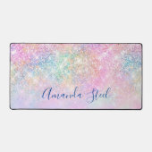 Niedlicher iridescent unicorn ombre Glitzer Schreibtischunterlage (Vorderseite)