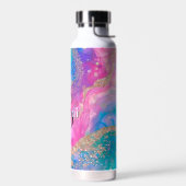 Niedlicher Irideszierender aquamariner und rosafar Trinkflasche (Links)