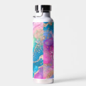 Niedlicher Irideszierender aquamariner und rosafar Trinkflasche (Rechts)