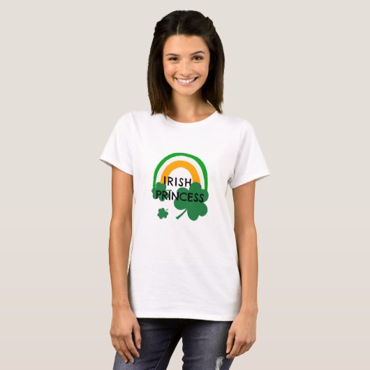 Niedlicher irischer Prinzessin St. Patrick's Day T T-Shirt (Vorne ganz)