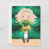 Niedlicher Irish Dance Blond Girl Soft Shoe Geburt Einladung (Rückseite)