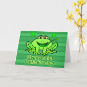 Niedlicher Irish Saint Patrick's Day Frog Karte (Gelbe Blume)