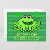 Niedlicher Irish Saint Patrick's Day Frog Postkarte (Vorne/Hinten)
