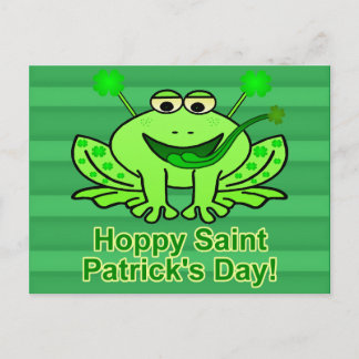 Niedlicher Irish Saint Patrick's Day Frog Postkarte