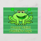 Niedlicher Irish Saint Patrick's Day Frog Postkarte (Vorderseite)